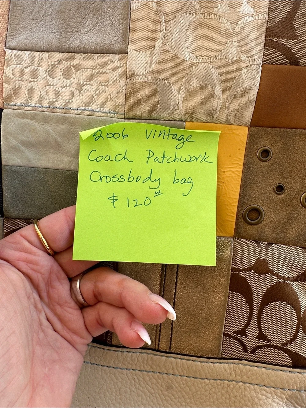 Coach Patchwork Shoulder Bag in Multicolor Leather & Signature Canvas